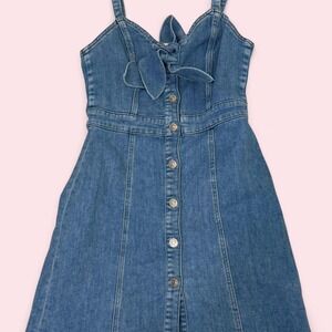 Denim button up mini dress - cowgirl festival country cute